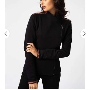 Saint & Sofia black leopard cotton biker jacket